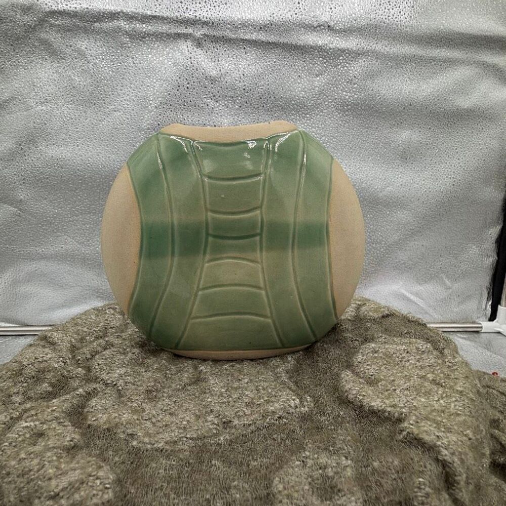 MCM Pottery Vase Celadon Green Studio Art